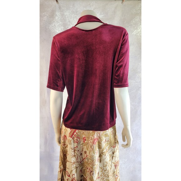 Rag & bone /jean wine velvet mockneck top sz M - Picture 1 of 5